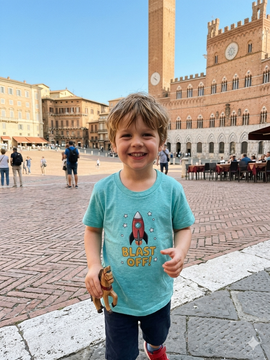 "Blast Off!" Kids' Rocket T-Shirt – 100% Cotton, OEKO-TEX® Certified